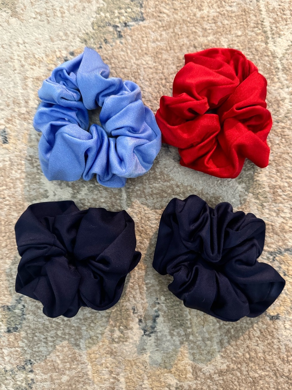 ONEONE Swim Scrunchie Hair Ties - Red, Light Blue, Navy